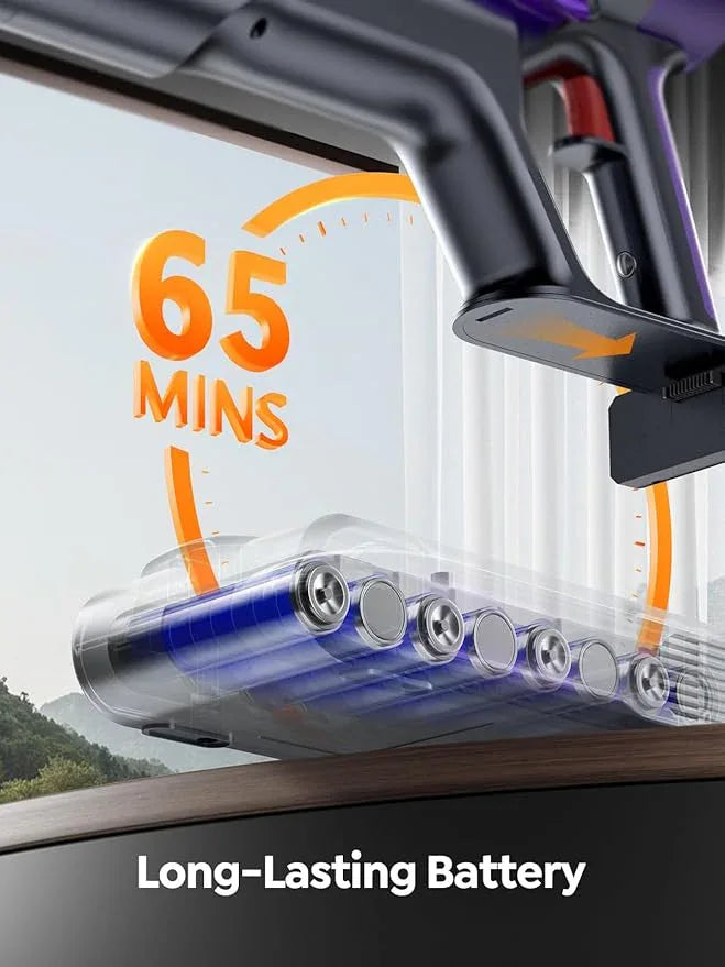 Cordless Vacuum Cleaner, 600W 50KPA 65 Mins Runtime Vacuum Cleaners for Home, Stick Vacuum with Self-Standing, Wall Mount Charging and Intelligent Auto Mode, Handheld Vacuum for Pet Hair/Carpet/Floor - NeatNest