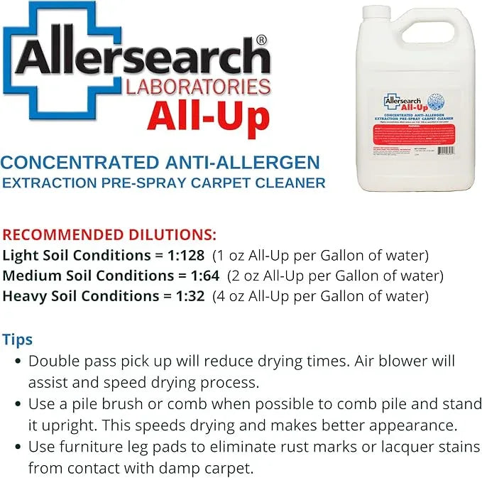 Allersearch All-Up Concentrated Anti-Allergen Carpet Spot Spray 1 Gallon (128 Oz) - NeatNest