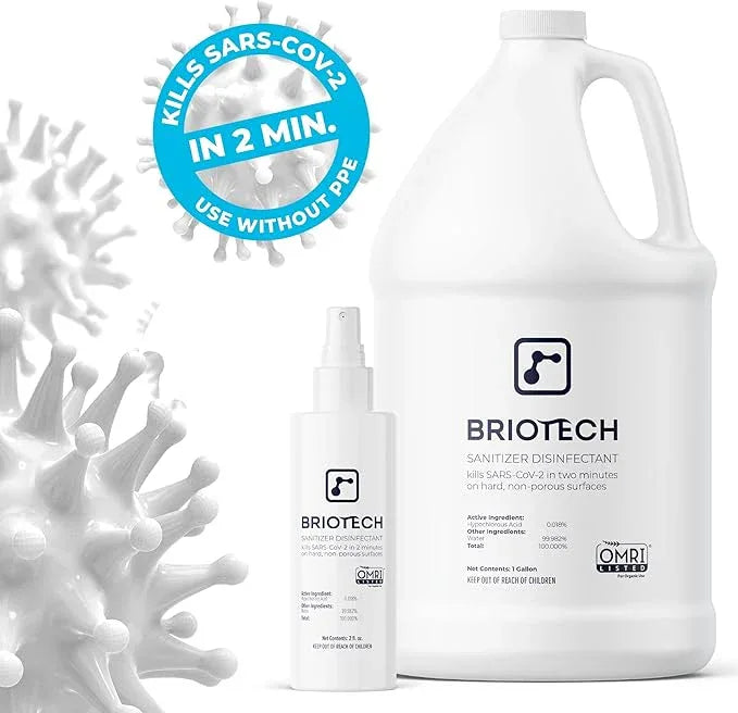 BRIOTECH Sanitizer Disinfectant Hypochlorous Spray, Kill 99.99% of Viruses & Bacteria, Control Mold, Eliminate Odor, Gentle for Nursery & Play Rooms, Food Contact Surface Sanitizer, 8 fl oz - NeatNest