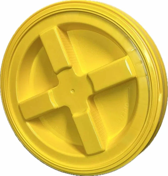House Naturals 5 Gal Food Grade BPA Free Made in USA Yellow Plastic Buckets Premium 90 mil pails with Gasket Screw On Lids - Pack of 2 (Yellow Lids) - NeatNest