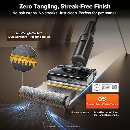 roborock F25 ALT Vacuum Mop, Wet Dry Vacuum Cleaner, Cordless Hard Floor Cleaner Machine with AI Assistant Wheels, 180° Lie-Flat, 194°F Hot Air Flash Drying & Self Cleaning Electric Mop - NeatNest