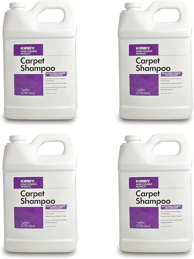 Kirby Carpet Shampoo – 1 Gallon (Pack of 4) | Deep Cleaning Solution for Carpets & Rugs, Lavender Scent, Residue-Free Formula - NeatNest