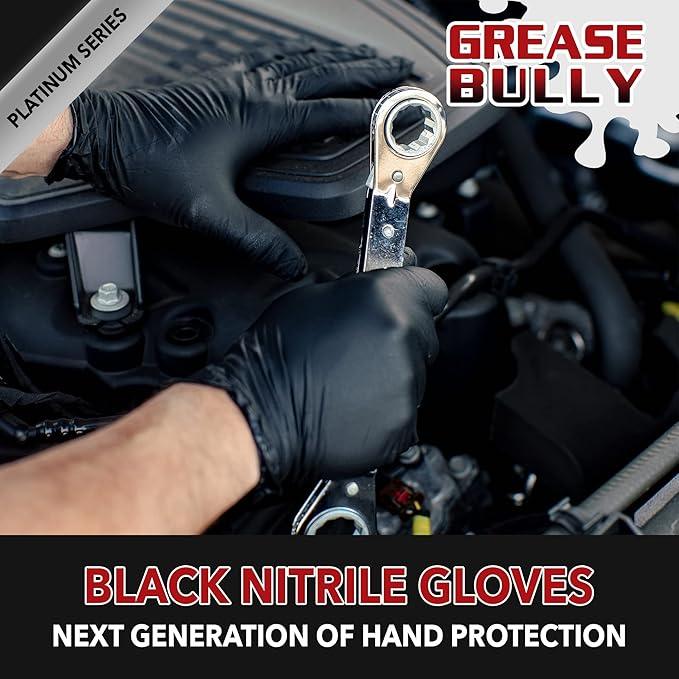 EPPCO Grease Bully 6-Mil Black Nitrile Gloves Disposable Powder Free, Latex Free Textured Superior Grip Glove for Mechanics - NeatNest