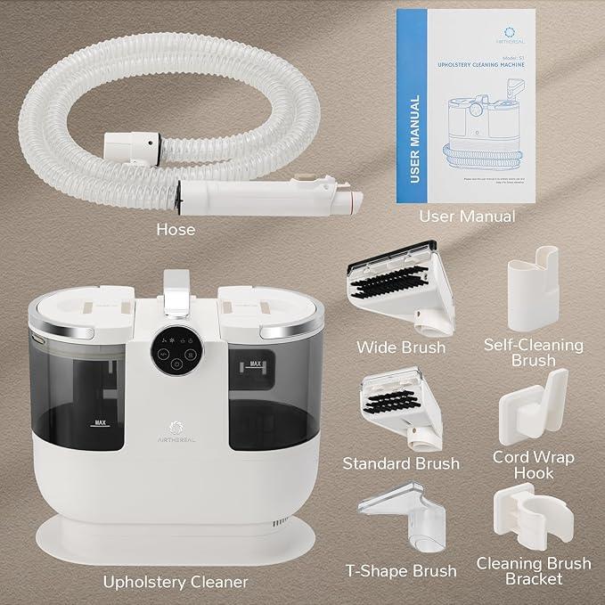 Airthereal Portable Upholstery Spot Cleaner, Instant Heating Carpet Cleaner Machine, Shampooer Machine with Self-Cleaning, 14 Kpa Stain Remover Deep Cleaner for Pets, Stairs, Car Seat and Couch - NeatNest