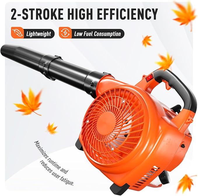 28CC 2-Cycle Gas Handheld Leaf Blower, 475 CFM 200 MPH Lightweight Power Blower with Variable Speed & Easy Start, for Yard Cleanup, Patio, Driveway, Lawn Debris - NeatNest