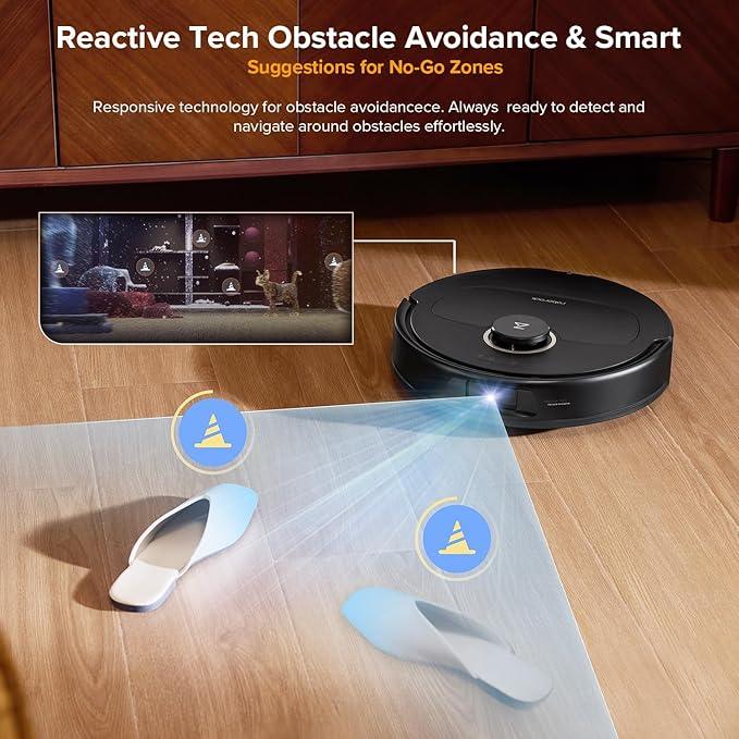 roborock Qrevo S5V Robot Vacuum and Mop, FlexiArm Edge Mopping, 12,000Pa Suction, Dual Zero-Tangle System, Smart Obstacle Avoidance, 10mm Mop Lifting, Auto Mop Washing&Drying, Self-Emptying&Refilling - NeatNest