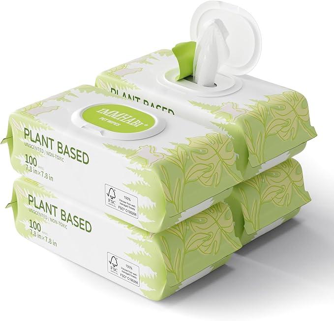 400 Unscented Dog Wipes for Paws and Butt Plant Based Hypoallergenic Pets Cleansing & Deodorizing Anal Gland Hygienic Puppy Wipes for Dogs Face and Body Cat Wipes Cleaning Fur Doggie Wipes Doggy Wipes - NeatNest