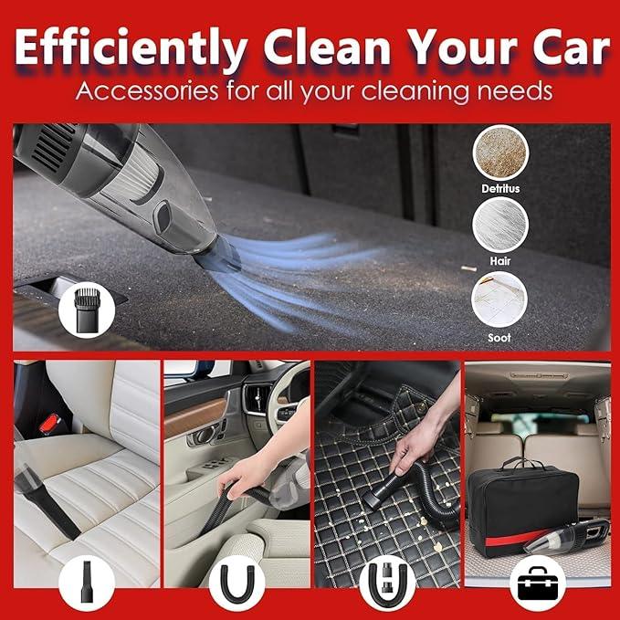 GASLIKE 63PCS Car Wash Cleaning Kit,Car Wash Brush with Long Handle,Car Detailing Kit with Foam Gun,Car Cleaning Supplies,Handheld Vacuum, Car Detailing Kit (63PCS) - NeatNest