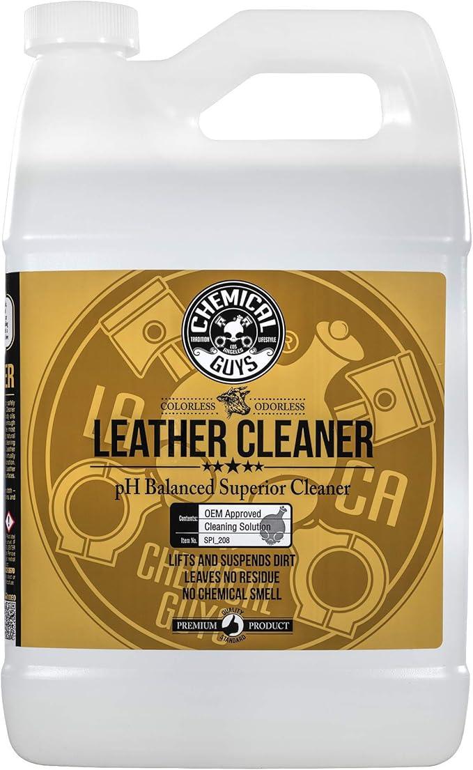 Chemical Guys SPI_208 Colorless and Odorless Leather Cleaner for Car Interiors, Furniture, Apparel, Boots, and More (Works on Natural, Synthetic, Pleather, Faux Leather and More), 128 fl oz (1 Gal) - NeatNest