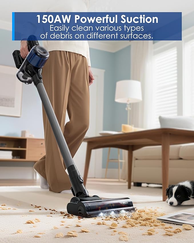 Tineco Pure ONE S30 Cordless Vacuum Cleaner, 150AW Powerful Suction, Zero Tangle Brush, Up to 65min Runtime, 6-Stage HEPA Filtration, PureCyclone Technology Stick Vacuum with Wall Mount Dock - NeatNest