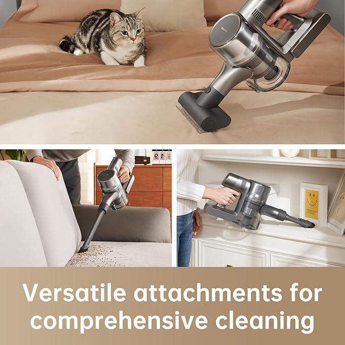 DREAME R20 Cordless Vacuum Cleaner with Dual Brush Head, Smart Stick Vacuum for Home, 190AW Powerful Suction, Up to 90 Mins, Blue Lights, Lightweight for Hard Floor, Carpet, Pet Hair - NeatNest