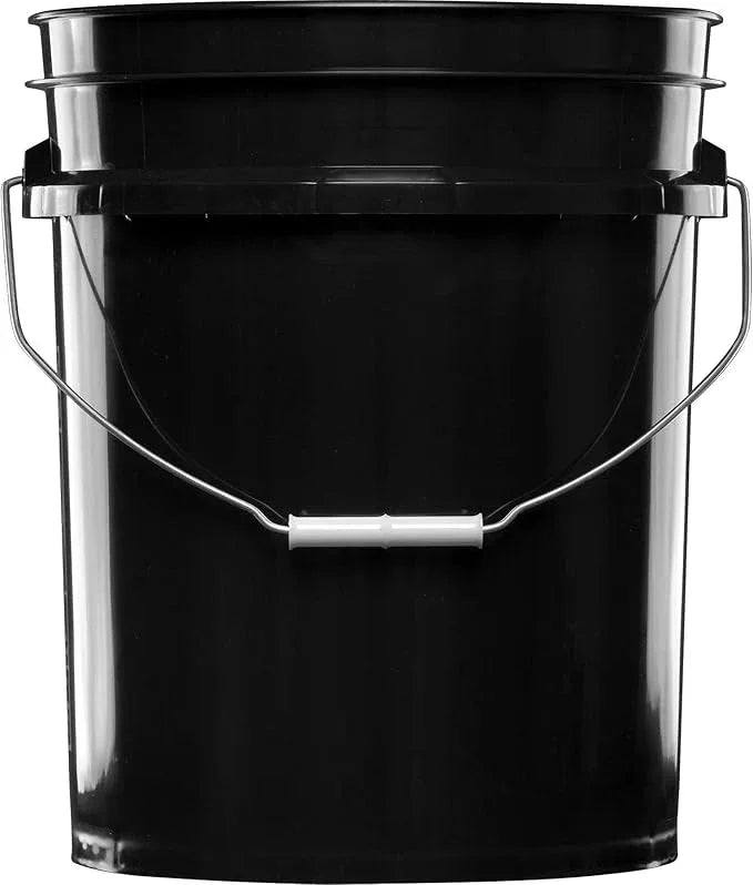 House Naturals 5 Gallon Plastic Black Bucket Pail Food Grade BPA Free with Easy snap Lid(Pack of 4) Made in USA - NeatNest
