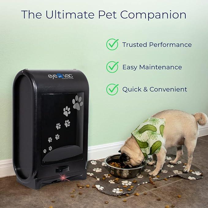 EyeVac Pet Touchless Vacuum Automatic Dustpan - Ultra Fast & Powerful - Great for Sweeping Cat Dog Pet Hair Food Dirt Kitchen, Corded Canister Vacuum, Bagless, Automatic Sensors, 1400 Watt (Black) - NeatNest