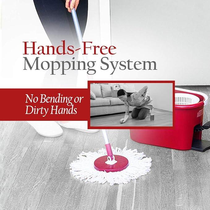 Ruby Red Spin Mop with 1 Extra Mop Head - NeatNest