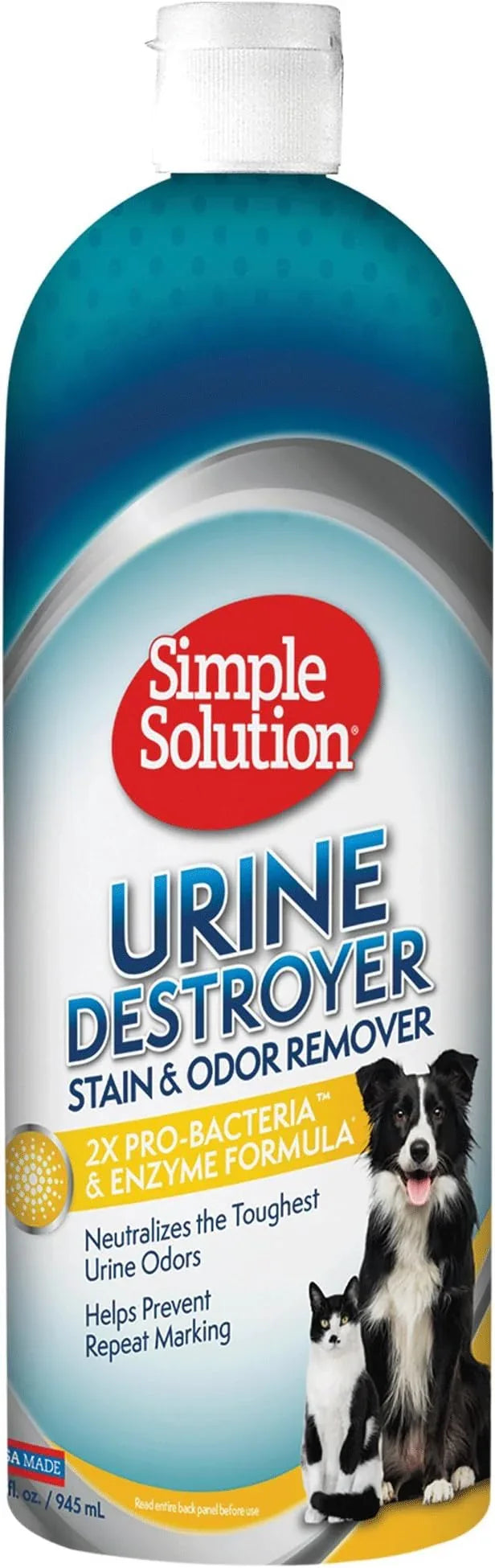 Simple Solution Urine Destroyer Enzymatic Cleaner | Pet Stain and Odor Remover with 2X Pro-bacteria Cleaning Power | 32 Ounces - NeatNest