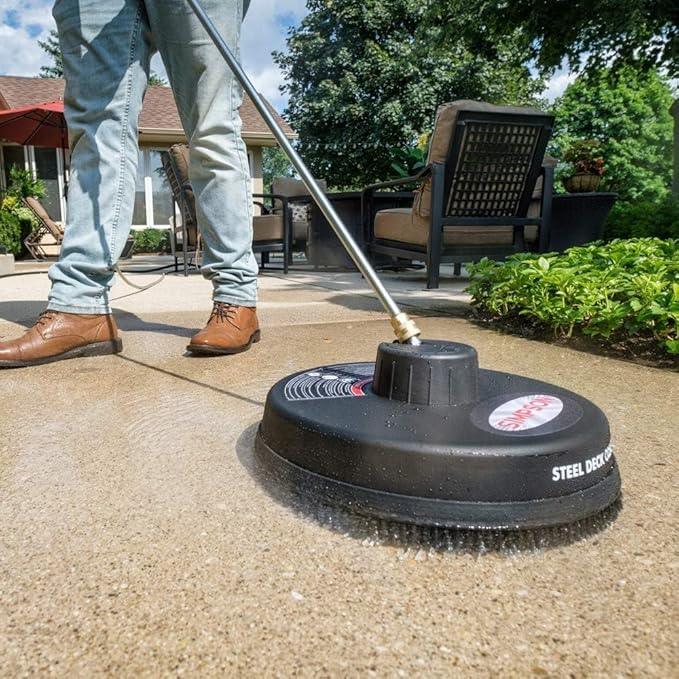 Simpson Cleaning Universal 15" Steel Pressure Washer Surface Cleaner for Cold Water Machines, 1/4" Quick Connection, Recommended Min 2200 PSI up to Max of 3700 PSI, 80299, Black - NeatNest