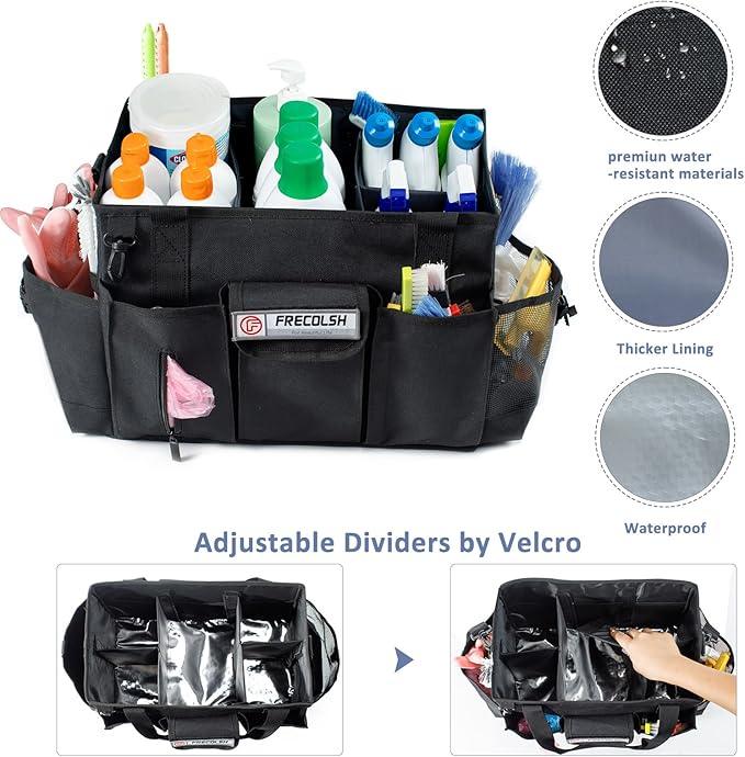 Large Cleaning Caddy for Cleaning Suppliers Organizer,15" Storage Organizer for House Clean Essential, Wearable Cleaing Bag, Storage Caddy for Housekeeping - NeatNest