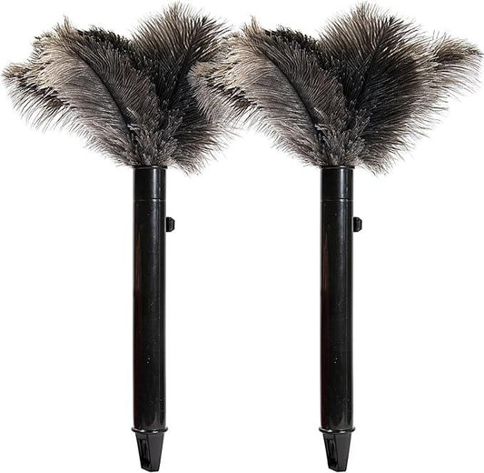 Retractable Ostrich Feather Duster for Cleaning, Fluffy and Natural Feather Duster with Retractable Handle， Reusable Eco-Friendly Handheld Cleaning Supplies (15 inch) - NeatNest