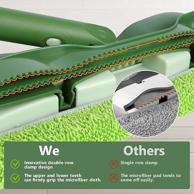 Microfiber Mops for Floor Cleaning,Masthome Professional Floor Mops with Washable Pads 4pcs,Wet Dry Use Flat Mop with 59'' Long Stainless Steel Handle,dust mop for Hardwood Floors Suitable Office Home - NeatNest