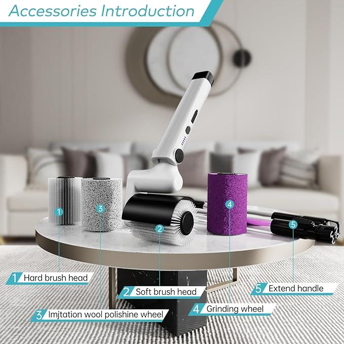 Roller Electric Spin Scrubber - 2-Speed Waterproof Cordless Power Cleaning Brush, 4 Multi-Purpose Brush Heads & Telescopic Pole for Deep Floor, Bathroom, Furniture, Glass & Car Cleaning - NeatNest