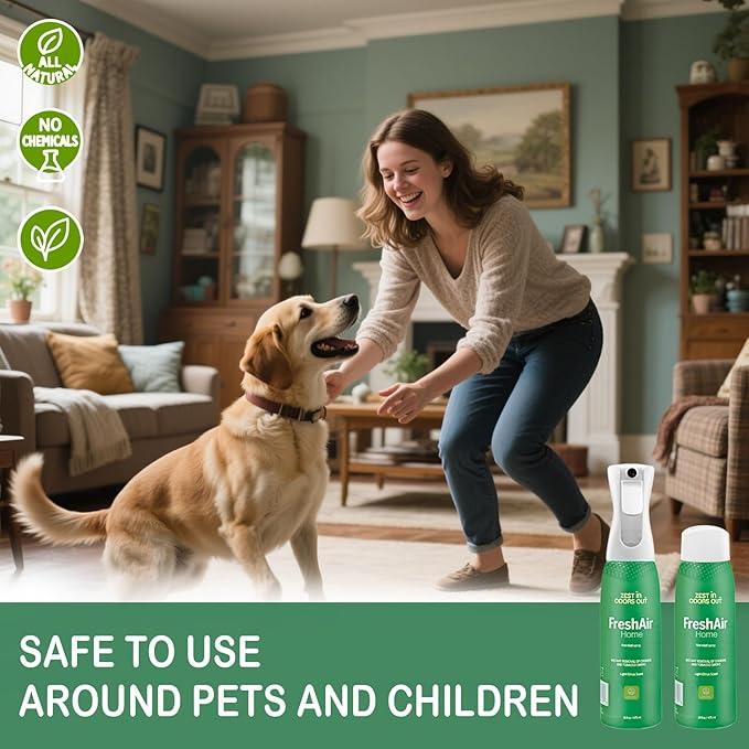 House of Zest FreshAir Home&Pets – Eliminate household odors,from trash,laundry,bathroom/diaper stink,and pet funk.Chemical Free,made with plant-based ingredients, with light citrus scent.2pk 32fl oz - NeatNest