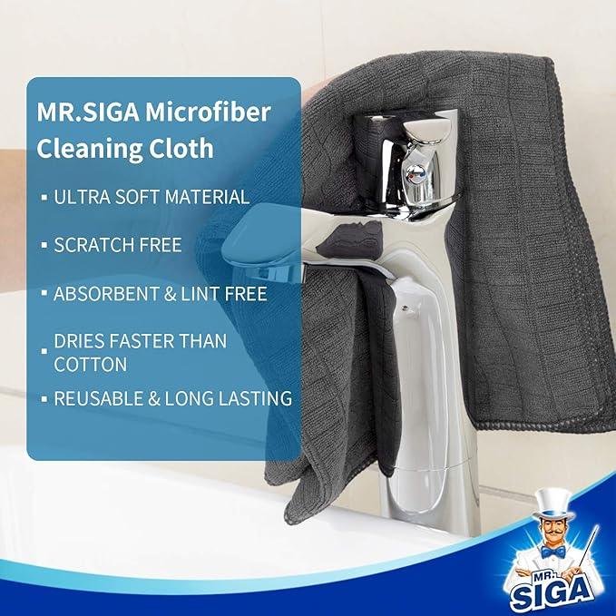 MR.SIGA Microfiber Cleaning Cloth, All-Purpose Cleaning Towels, Pack of 6, Size 13.8 x 15.7 in - NeatNest