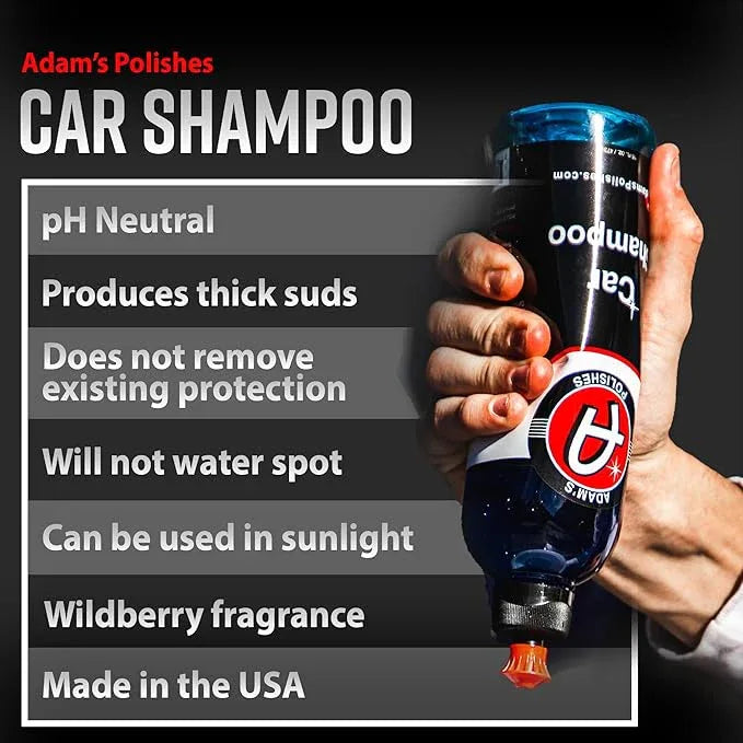 Adam's Car Shampoo 16oz, 2pk - pH Best Biodegradable Car Wash Soap for Foam Cannon, Spray Gun or Bucket - High Foam, Scratch-Free Auto Detailing for Cars, Trucks, RVs & Motorcycles - NeatNest