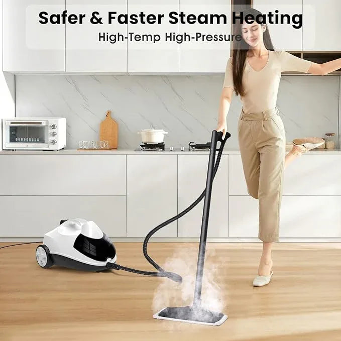 Steam Cleaner 1.5L Steamer for Cleaning Fast Heating 6-in-1 Multi-Surface with 8 Accessories UL499 Certified Portable High Pressure Steam Cleaner for Home, Car, Floors, Sofas, Tiles, Grout - NeatNest