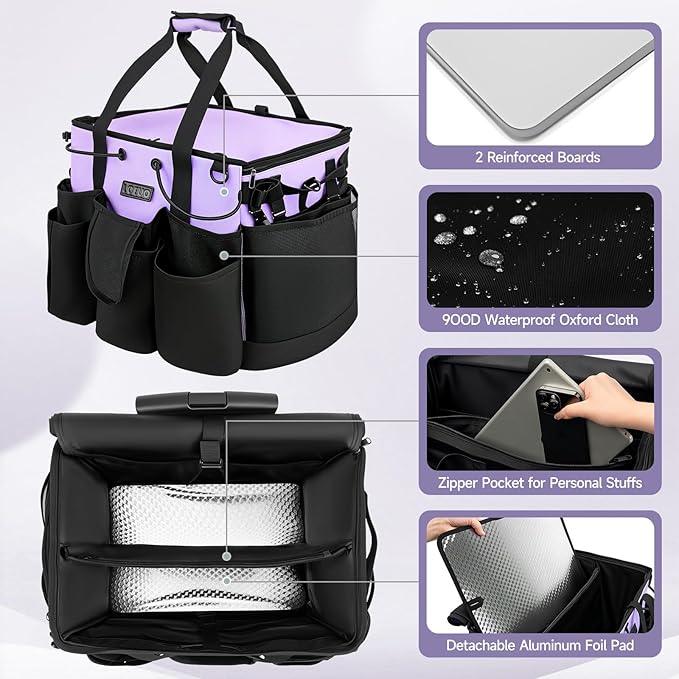 Large Cleaning Caddy for Cleaning Supplies Organizer, Rolling Cleaning Caddy Bags with Wheels for Housekeepers, Cleaning Carts on Wheels for Home Car Office Picnic - NeatNest