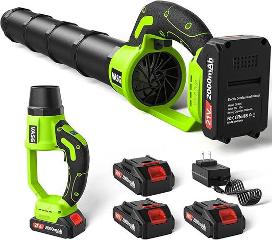 VASG Leaf Blower Cordless, 3 x 21V Batteries & Fast Charger Set, Variable Speed Mode, Lightweight Handheld Electric Leaf Blower for Lawn Care, Yard, Garden, Patio & Outdoor Cleanup - NeatNest