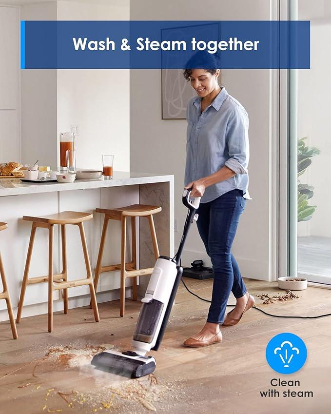 Tineco Corded Wet Dry Vacuum Steam Mop All-in-one, Hardwood Floor Cleaner Great for Sticky Messes, Floor ONE S5 Steam Smart for Hard Floors with Digital Display and Long Run Time - NeatNest