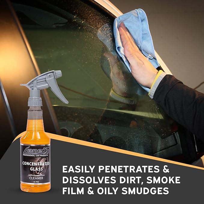 LANE'S Concentrated Auto Glass Cleaner | Tint-Safe Car Windshield, Window Cleaner | Removes Automotive Smoke Film, Fingerprints, & Smudges | Streak-Free, Safe for All Glasses | 16oz, 2 Pack - NeatNest