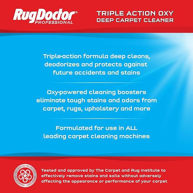 Rug Doctor Triple Action Oxy Deep Carpet Cleaner, 48 oz., Deep Cleans, Deodorizes, & Protects, Concentrated, Professional-Grade, 3X Action Formula - NeatNest