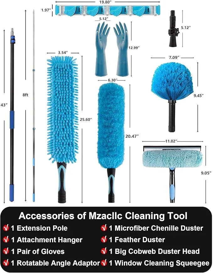 Ceiling Fan Cleaner Duster with Telescopic Extension Pole (8ft) - NeatNest