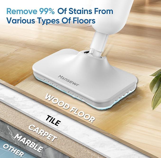 Steam Mop All-in-one Multi-Functional Powerful Steam Cleaner, Handheld Detachable Floor Steamer with 2 Steam Level, 380ML Water Tank & 23FT Power Cord for Floor Cleaning and Home Use - NeatNest