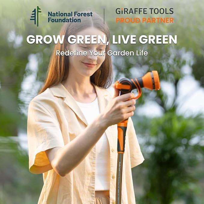 Giraffe Tools Leader Hose 5/8 inch x 2.5ft for Garden, Heavy Duty Water Hose, Flexible & Lightweight Short Hybrid Hose with Bend Protection, Male to Female Fittings - NeatNest