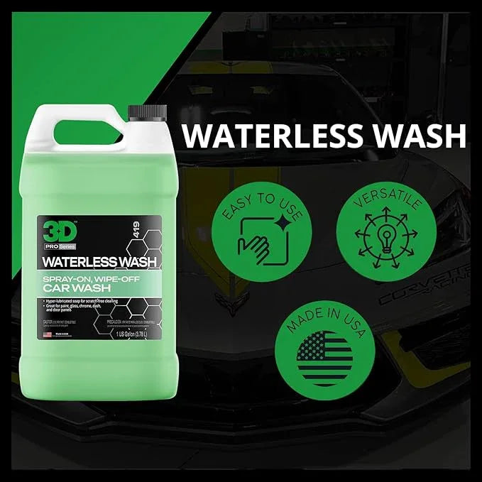 3D Waterless Car Wash - Easy Spray Waterless Detailing Spray - No Soap or Water Needed - Great on Cars, RVs, Motorcycles & Boats 1 Gallon - NeatNest