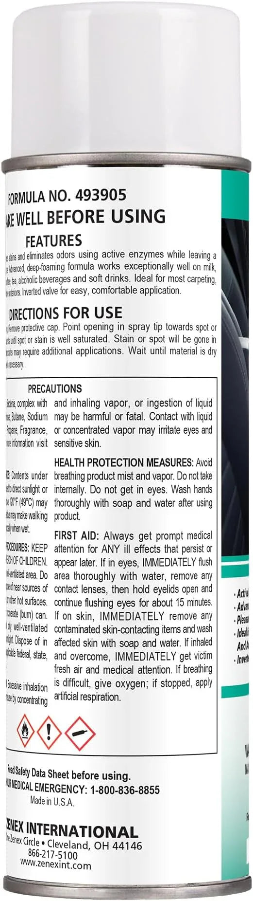 Zenex ZenaZyme Active Enzyme Carpet & Upholstery Cleaner - Professional-grade Stain Remover | Deep Foaming Formula for Carpets, Upholstery, & Interiors | Fresh Scent | 20 oz (2 Pack) - NeatNest