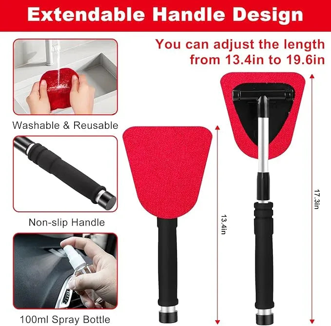Viewsun Windshield Cleaner Tool, 17Pcs Red Car Interior Cleaning Kit, Car Detailing Kit Interior Cleaner, Car Detailing Brushes, Car Cleaning Gel, Inside Cleaning Supplies Accessories for Women Girls - NeatNest