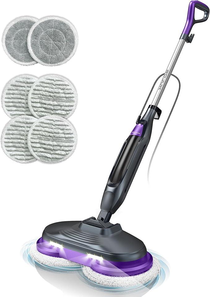 Scrubbing Steam Mop, Steam Mops for Floor Cleaning with Rotating Pads, 4 Cleaning Modes & LED Headlights, Swivel Steering,Safe for all Sealed Hard Floors F2 - NeatNest