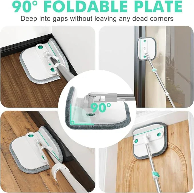 Upgraded Spin Mop and Bucket Set Self-Standing Mop Bucket Separate Dirty and Clean Water System Self Wringing 360° Rotating 90° Foldabl Mops and Buckets for Floor Cleaning (Blue, 6Pads) - NeatNest