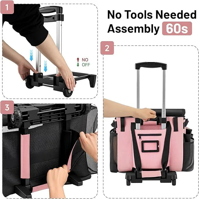 Large Cleaning Caddy for Cleaning Supplies Organizer, Rolling Cleaning Caddy Bags with Wheels for Housekeepers, Cleaning Carts on Wheels for Home Car Office Picnic - NeatNest
