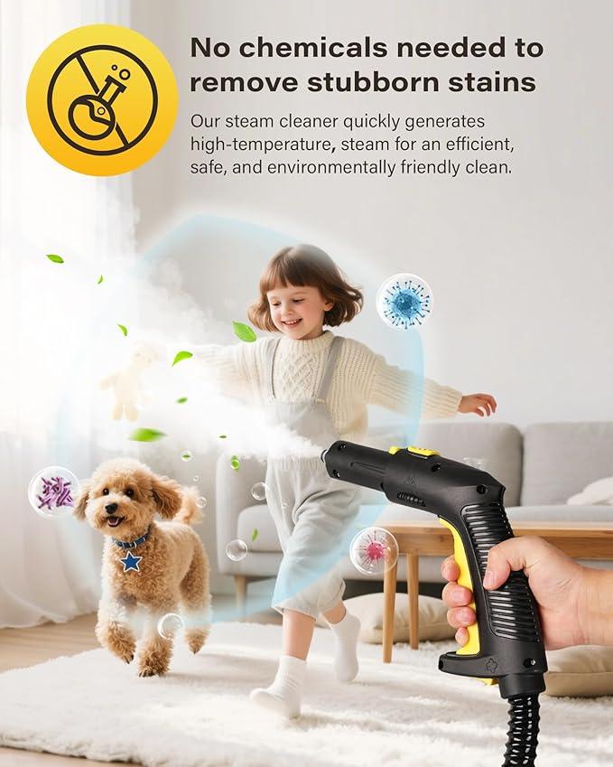 Multi-Purpose Steam Cleaner with 23 Accessories. Powerful steam cleaner effortlessly tackles grease and grime on any surface. 16.4-foot extra-long power cord delivers exceptional coverage - NeatNest