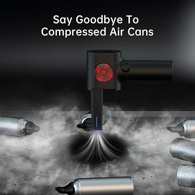 ATEngeus Compressed Air Duster, Stepless Speed Electric Air Duster with Storage Case, Cordless Air Duster with LED Replace Canned Air, 6 Accessories Air Blower, Keyboard Cleaner for Car, PC, Home - NeatNest