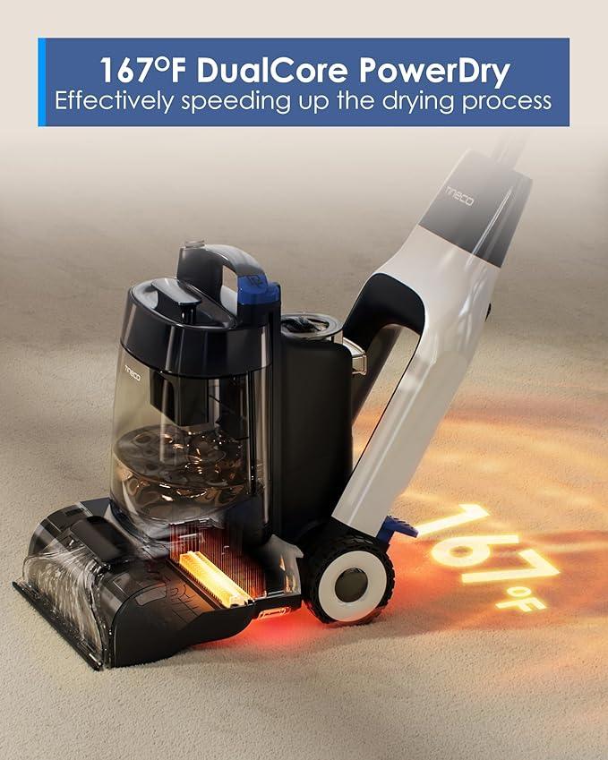 Tineco CARPET ONE Cruiser Smart Carpet Cleaner, Self-Cleaning and FlashDry, Deep Cleaning for Carpet and Upholstery 167℉ PowerDry 130W Powerful suction SmoothPower - NeatNest