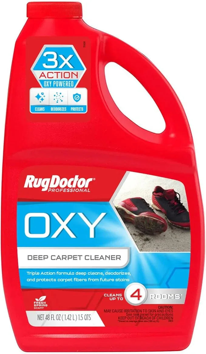 Rug Doctor Triple Action Oxy Deep Carpet Cleaner, 48 oz., Deep Cleans, Deodorizes, & Protects, Concentrated, Professional-Grade, 3X Action Formula - NeatNest