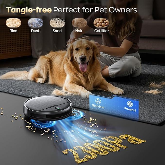 Robot Vacuum and Mop Combo, 2 in 1 Robotic Vacuums Cleaner with WiFi/App, Robot Vacuum with Water Tank, Strong Suction, Schedule, Self-Charging, Quiet, for Hard Floor, Pet Hair, Low Pile Carpet - NeatNest
