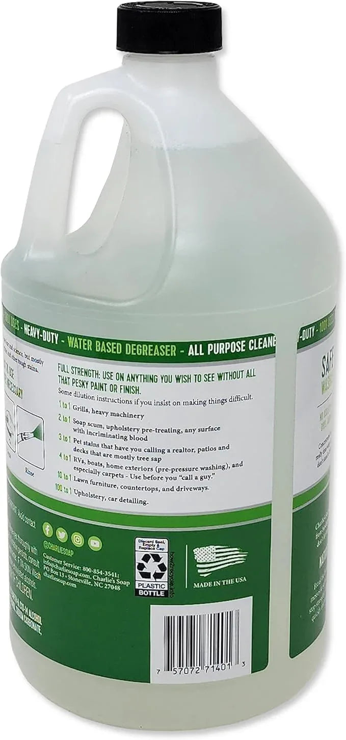 Charlie's Soap 1001 Cleaner - Heavy Duty Biodegradable Concentrated All Purpose Water Based Degreaser (1 Gallon, 1 Pack) - Safe Residential, Commercial, & Janitorial Cleaner - NeatNest