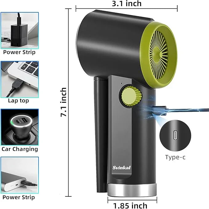Compressed air Duster Electric, Computer air Blower Gun, air Blower for Computer Keyboard, Cordless air Duster, for Cleaning Camera Toys Greenery Computer Keyboard, etc（Brushless Motor） - NeatNest