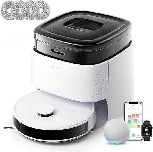 Lefant LiDAR Robot Vacuum and Mop, 15000Pa Suction, 90-Day Self-Emptying, Obstacle Avoidance, Auto Mop Washing&Drying, All-in-One for Pet Hair Carpet, 5G WiFi Alexa/APP/iWatch Control, M3 - NeatNest